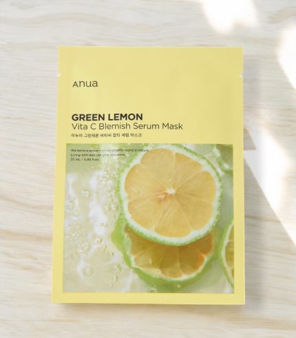 Anua - Green Lemon Vita C Blemish Serum Mask - Rozjasňující pleťová maska - 1ks/25ml