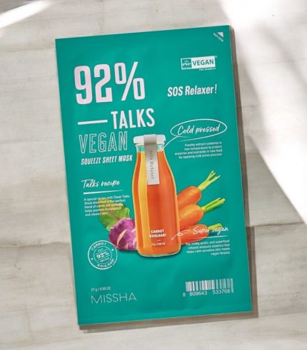 MISSHA] TALKS VEGAN SQUEEZE SHEET MASK (SOS RELAXER) 27G