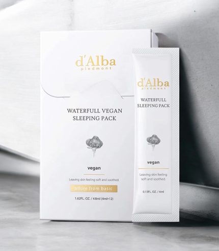 d'Alba - Waterfull Vegan Sleeping Pack - Hydratační noční maska na obličej - 12x4ml