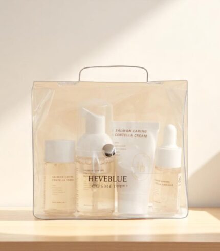 Heveblue Salmon-Caring-Centella-Special-Travel-Kit-Bag
